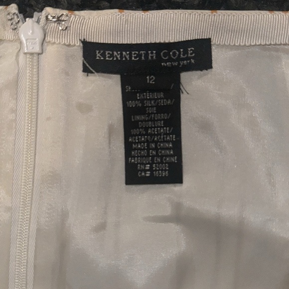 Orange & Tan Knee Length Kenneth Cole Skirt - 12 - Picture 2 of 5
